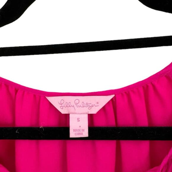 Lilly Pulitizer Fulton Tunic Cold Shoulder Silk Dress Prink Size S - Picture 2 of 4